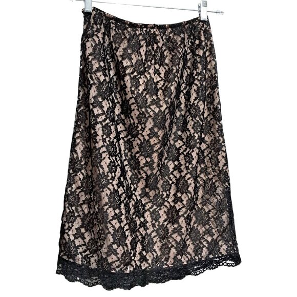 Vintage Vanity Fair Slip Skirt Womens Size M Black Lace Half Slip Lingerie Under - Picture 6 of 12